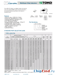 Datasheet LL2012-FHL15NJ manufacturer TOKO